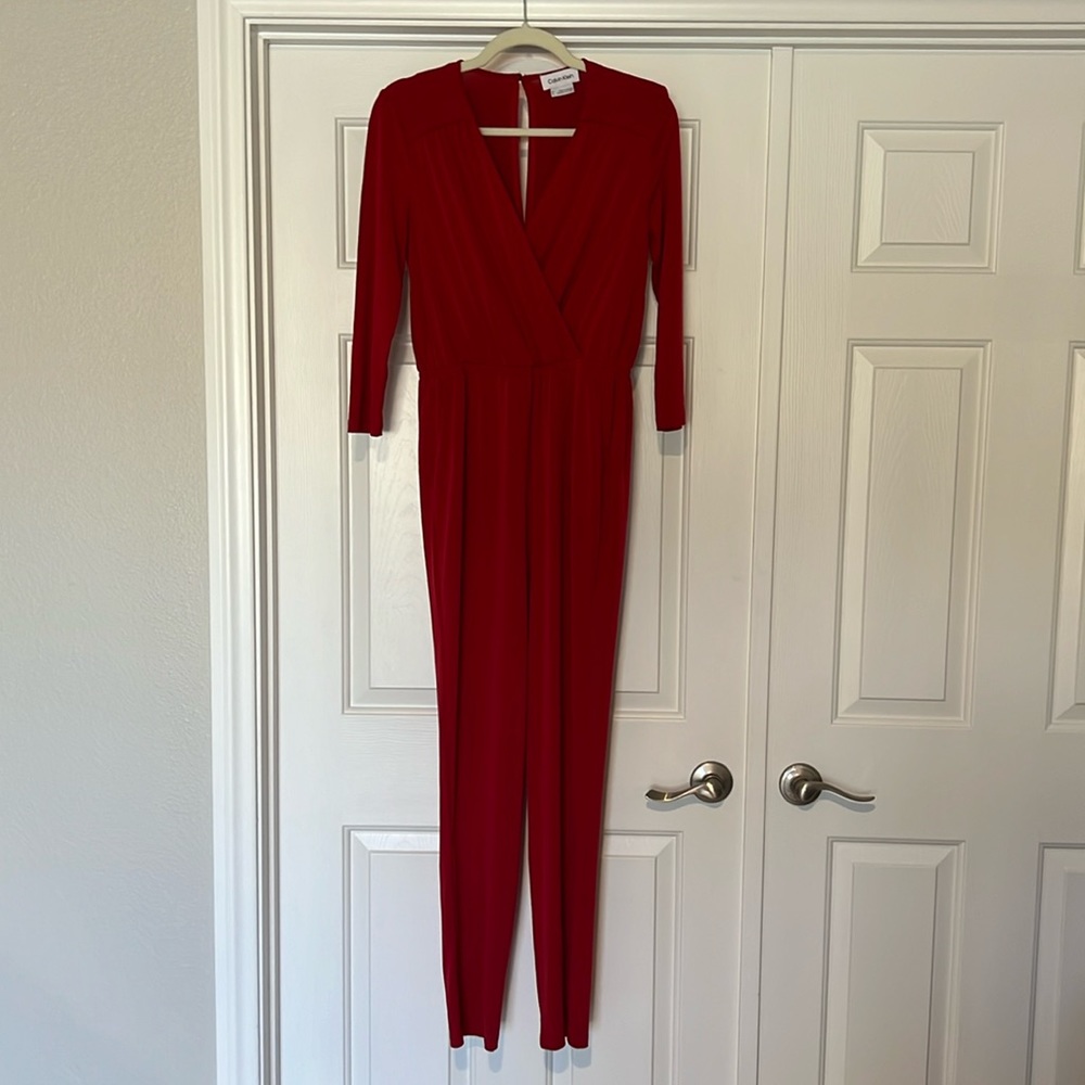 Red Calvin Klein Jumpsuit